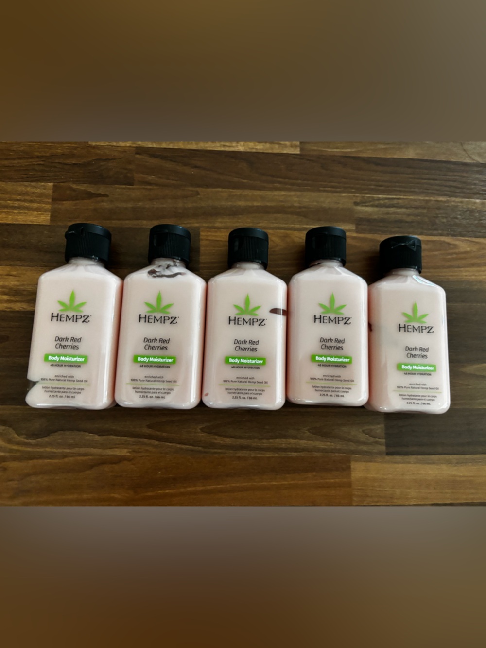 5 mini Hempz Dark Red Cherries Body Moisturizer NEW